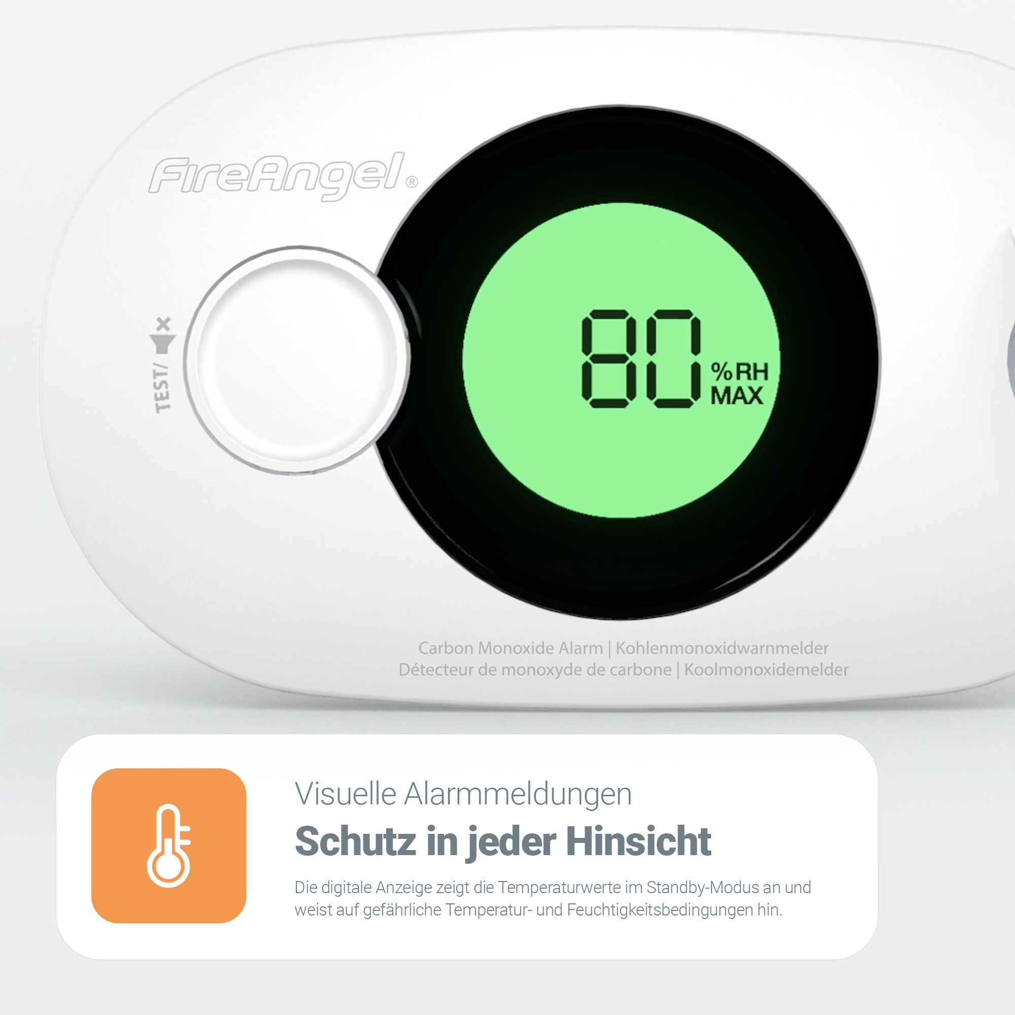 FA-3322-EUX10 Digitaler Kohlenmonoxidwarnmelder