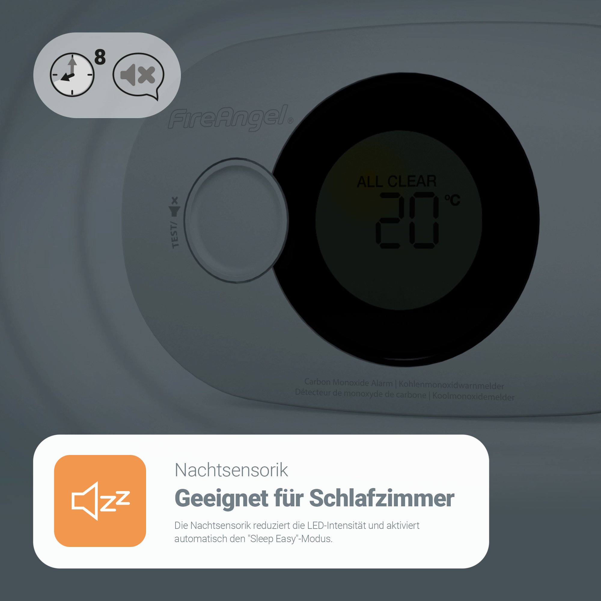 FA-3322-EUX10 Digitaler Kohlenmonoxidwarnmelder