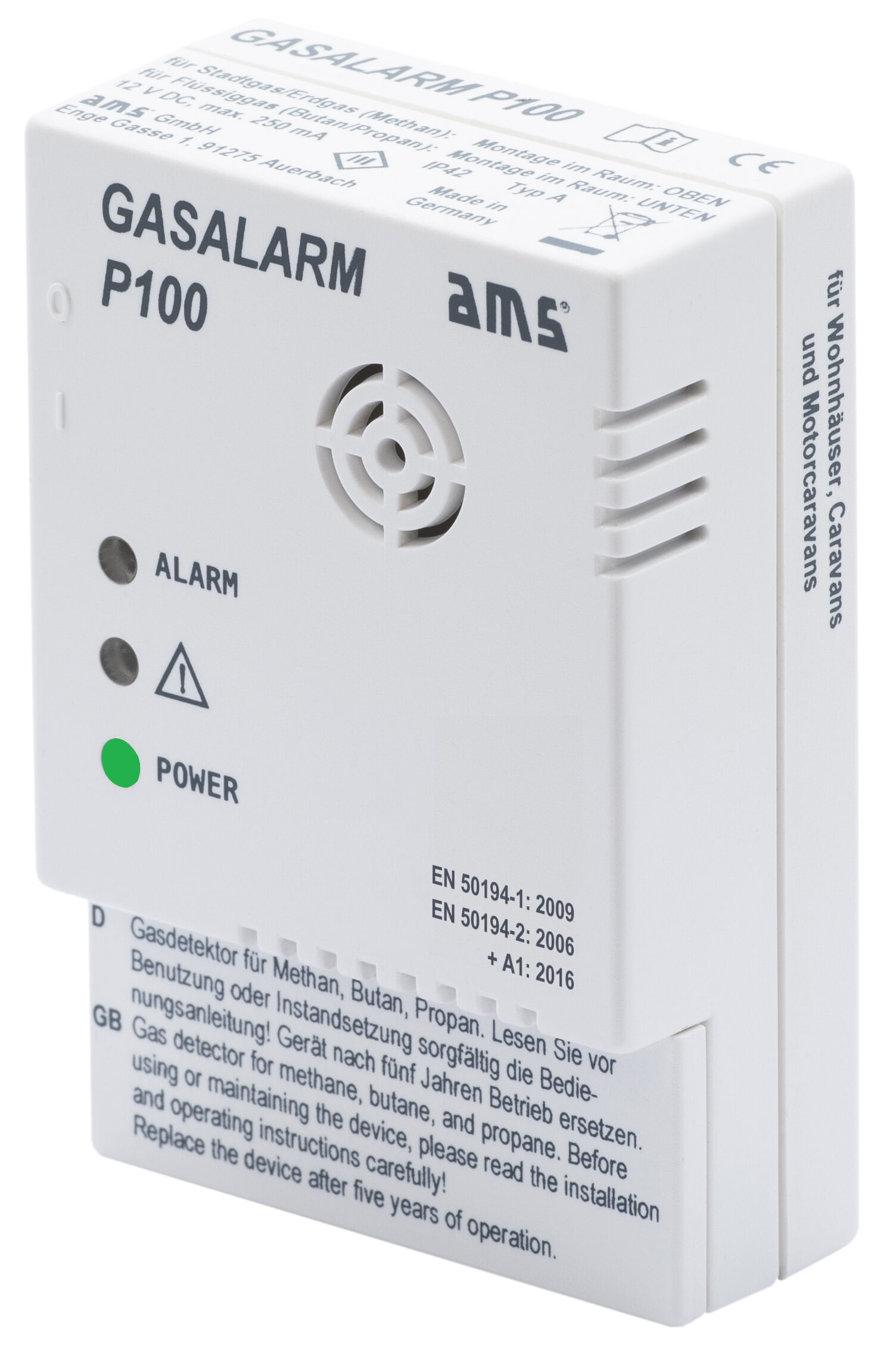 Gas Alarm P100 Gasmelder 12V