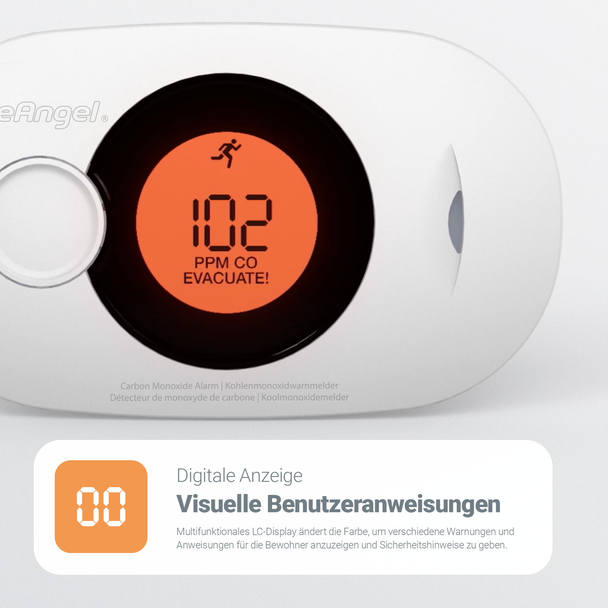 FA-3322-EUX10 Digitaler Kohlenmonoxidwarnmelder